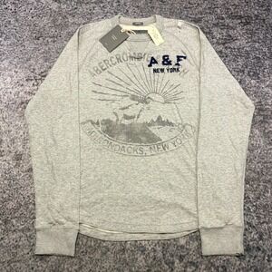 NWT Abercrombie & Fitch Muscle Long Sleeve Shirt Mens XL Gray Preppy VTG Y2K